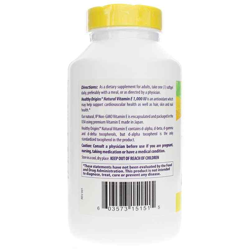Vitamin E 1000 IU, 240 Softgels, by Healthy Origins, image #3