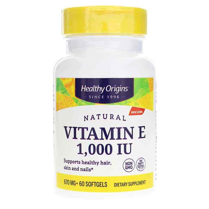 Vitamin E 1000 IU, 60 Softgels, by Healthy Origins