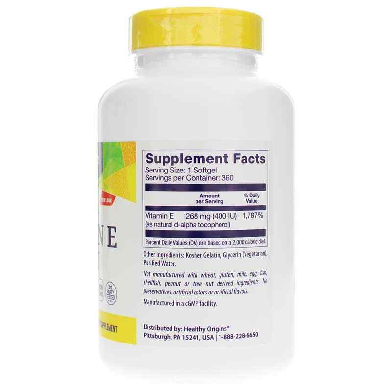 Vitamin E 400 IU, 360 Softgels, by Healthy Origins, image #2