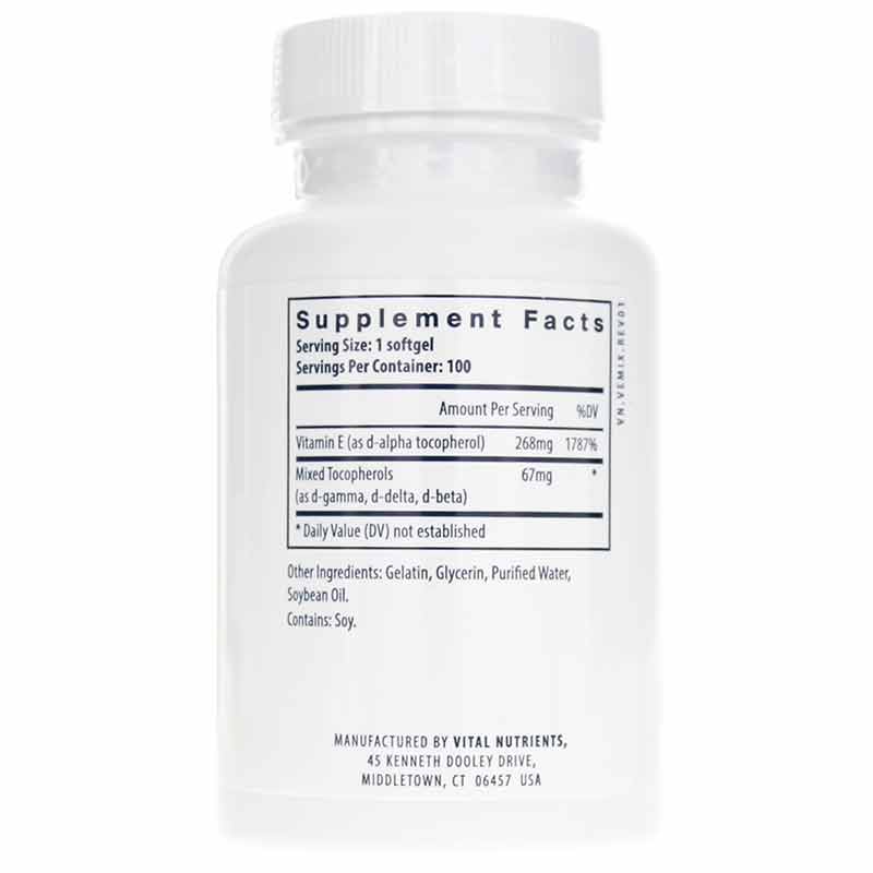 Vitamin E 400 (with Mixed Tocopherols), by Vital Nutrients, image #2