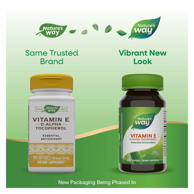 Vitamin E D-Alpha Tocopherol, 100 Softgels, by Natures Way, image #3