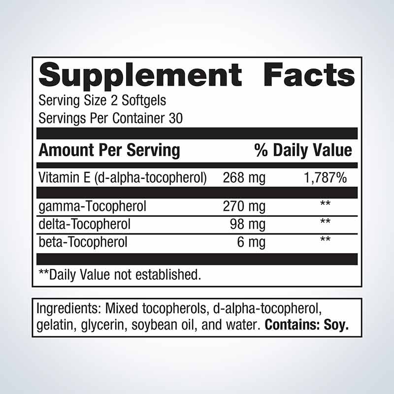 Vitamin E Mixed Tocopherols, 60 Softgels, by Metagenics, image #2