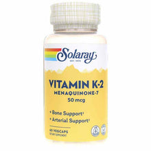 Vitamin K-2 50 Mcg as Menaquinone-7, 60 Veg Capsules, by Solaray