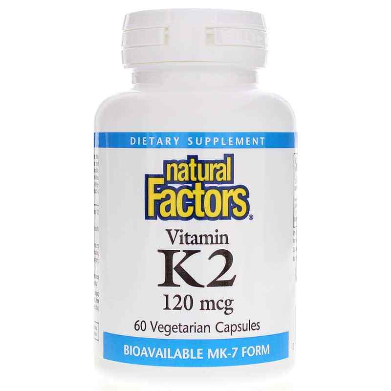 Vitamin K2 120 Mcg, 60 Veg Capsules, by Natural Factors