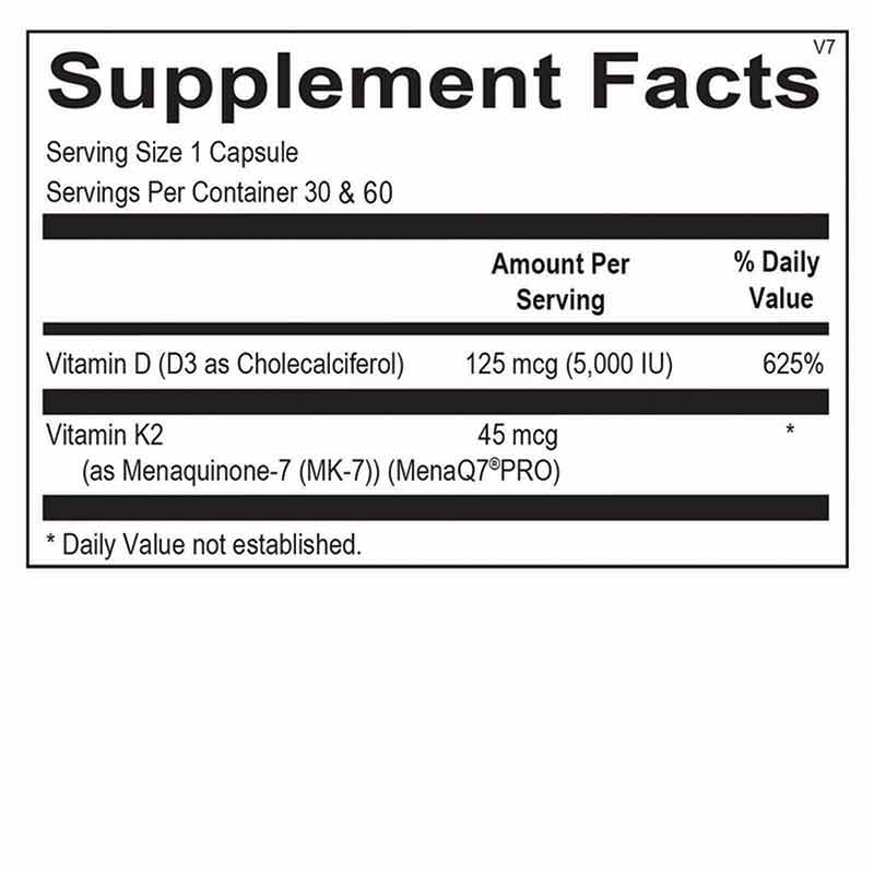 Vitamin K2 with D3, 30 Capsules, by Ortho Molecular, image #2