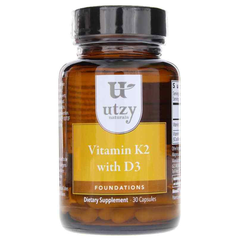 Vitamin K2 with D3, 30 Capsules, by Utzy Naturals