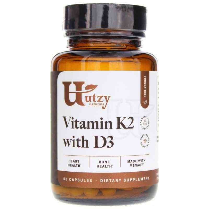 Vitamin K2 with D3, 60 Capsules, by Utzy Naturals