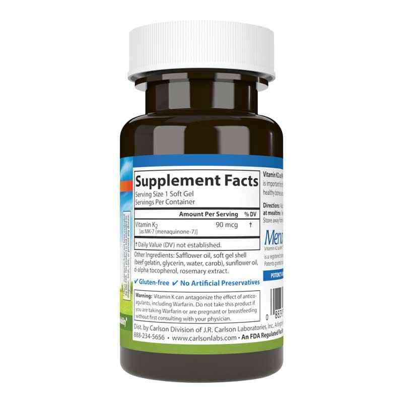 Vitamin K2 (as MK-7) 90 Mcg, 120 Softgels, by Carlson Labs, image #2
