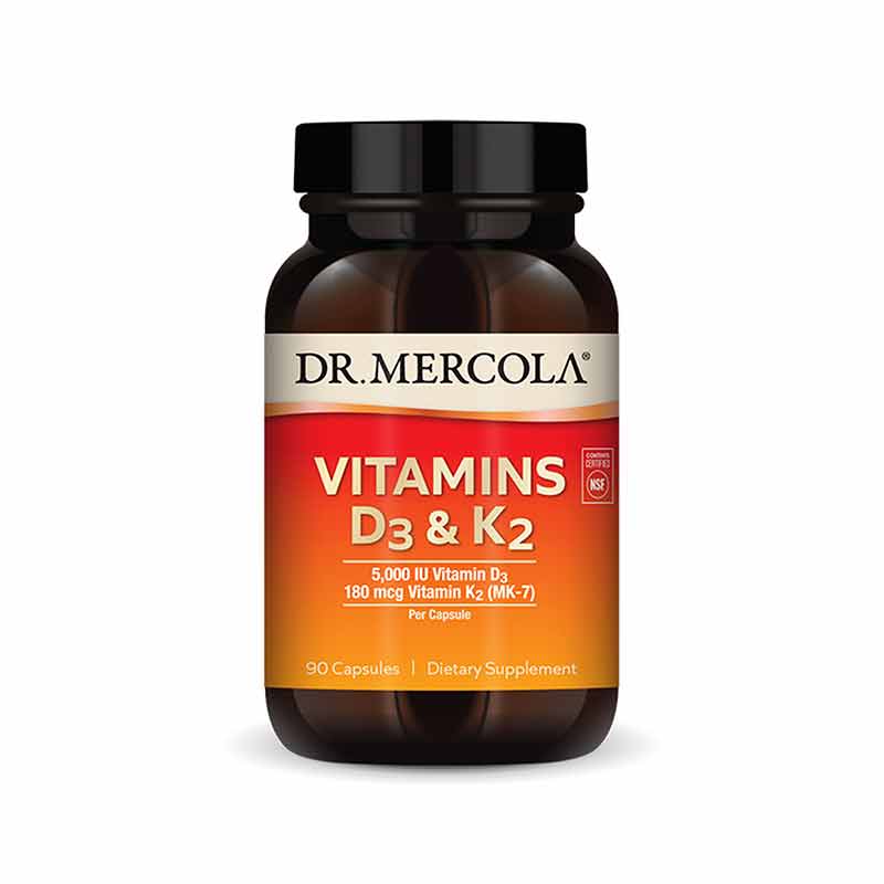 Vitamins D3 and K2, 90 Capsules, by Dr. Mercola