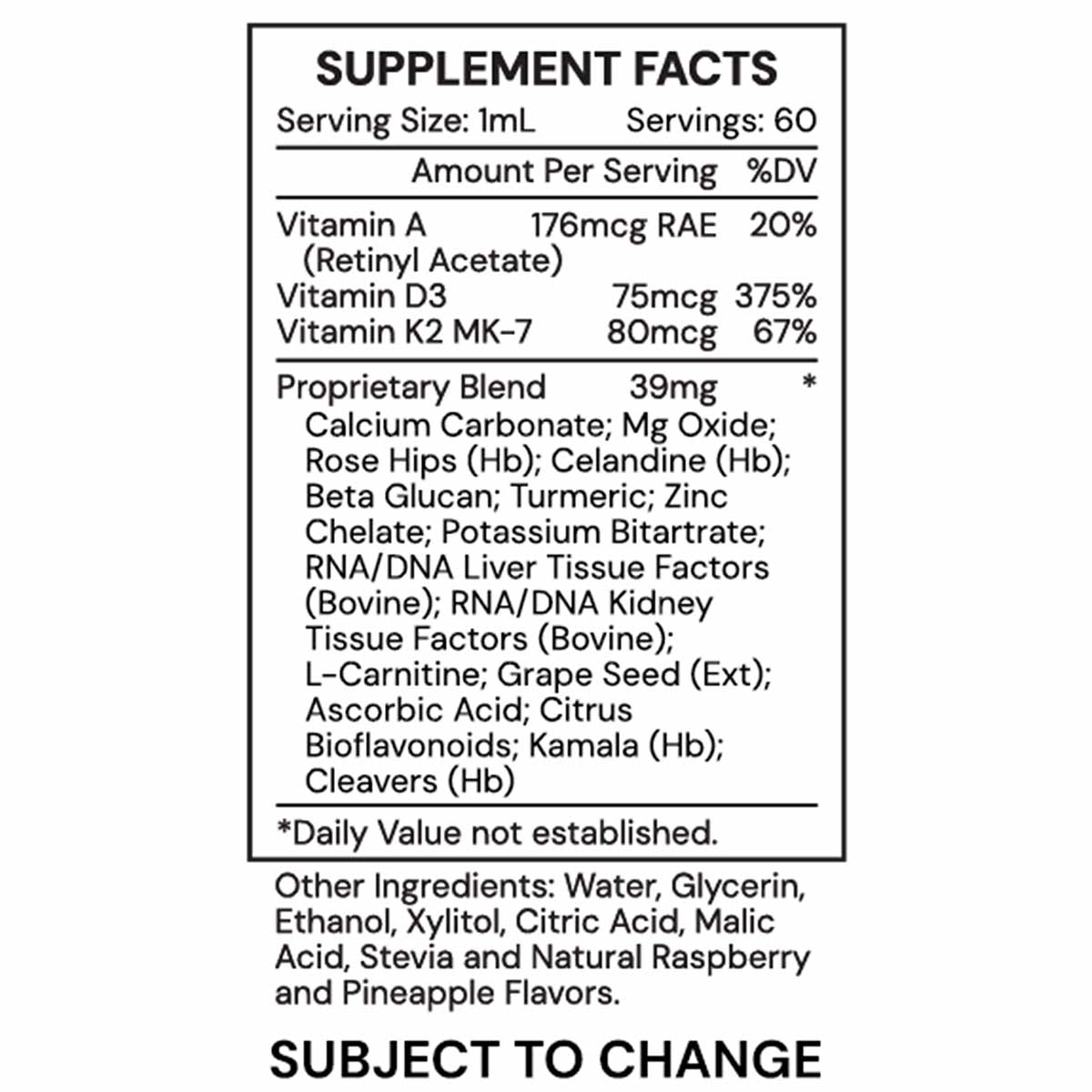 VITD3 LQ Vitamins D3 + K2 Complex, 2 Oz, by Systemic Formulas