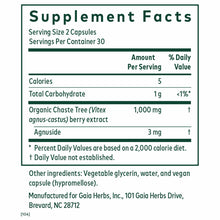 Supplement Facts label for Vitex Progesterone Support showing serving size, ingredients including Chaste Tree berry extract, 