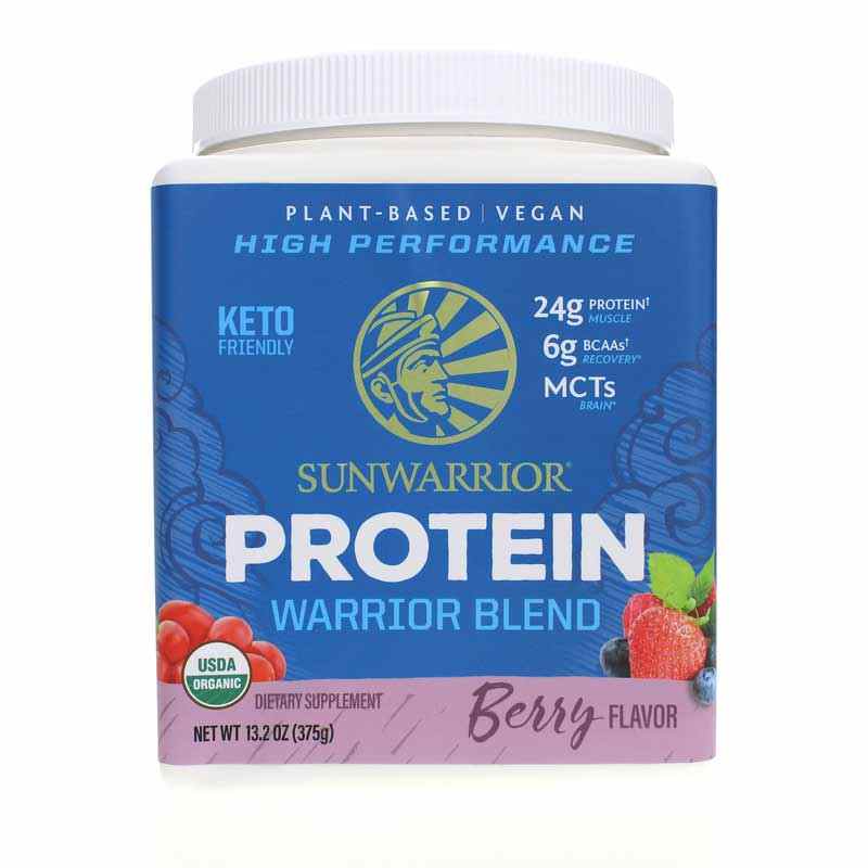 Warrior Blend Organic Protein, Berry, 13.2 Oz, by Sunwarrior