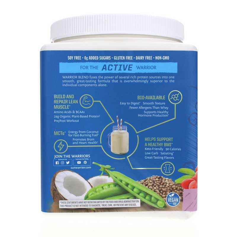 Warrior Blend Organic Protein, Berry, 13.2 Oz, by Sunwarrior, image #3