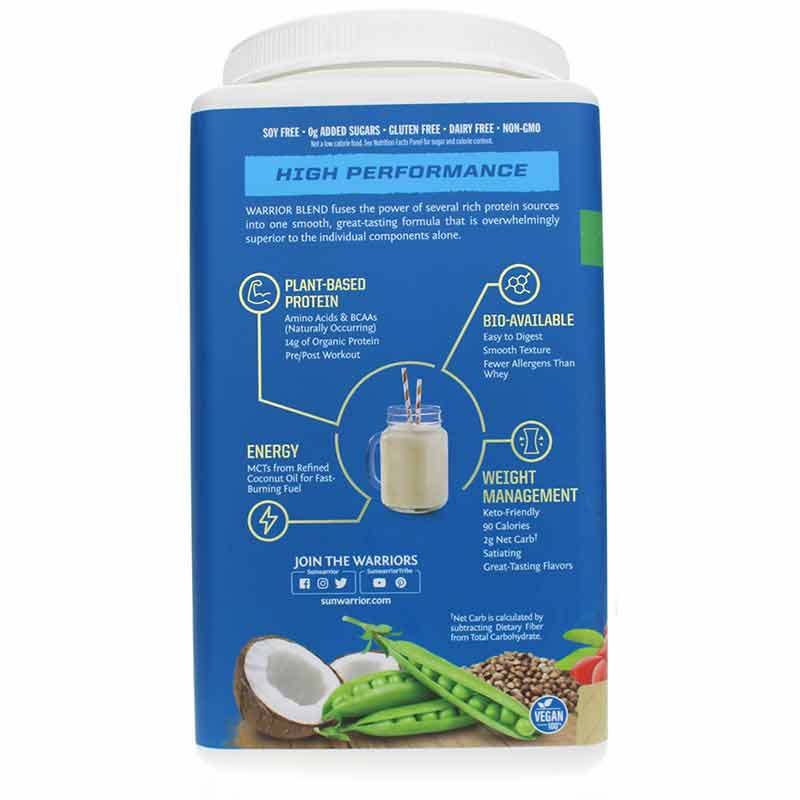 Warrior Blend Organic Protein, Chocolate Peanut Butter, 1.65 Lbs, by Sunwarrior, image #4