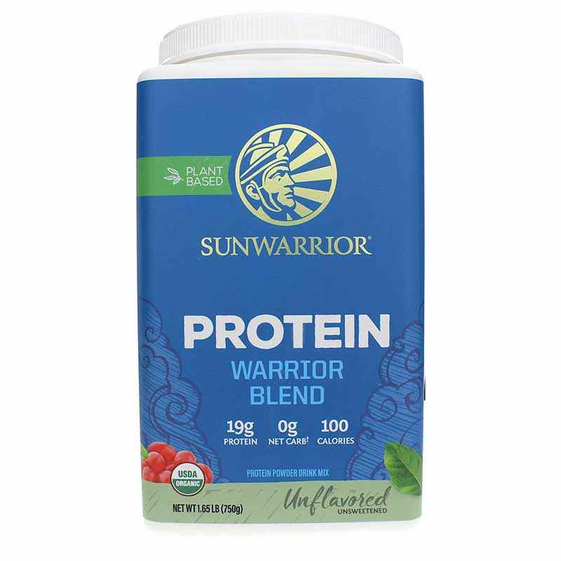 Warrior Blend Organic Protein, Unflavored, 1.65 Lbs, by Sunwarrior