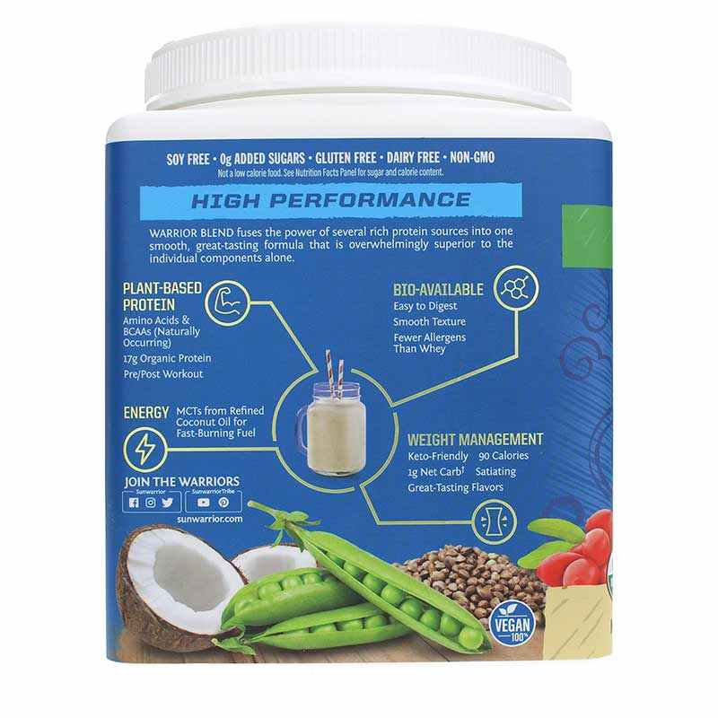 Warrior Blend Organic Protein, Vanilla, 13.2 Oz, by Sunwarrior, image #4