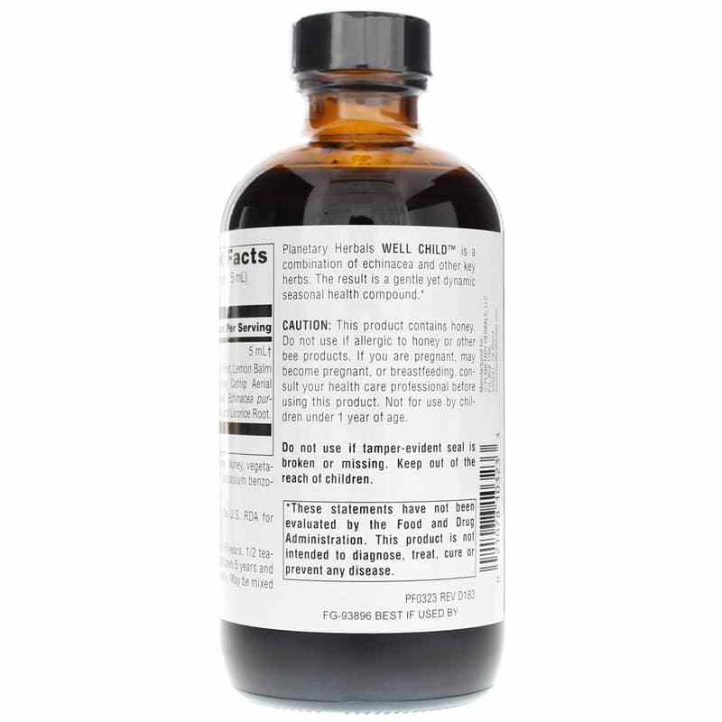 Well Child Echinacea-Elderberry Herbal Syrup, 8 Oz, by Planetary Herbals, image #3