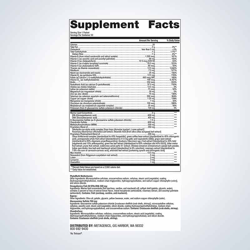 Wellness Essentials Active Daily Packs, 30 Packets, by Metagenics, image #2