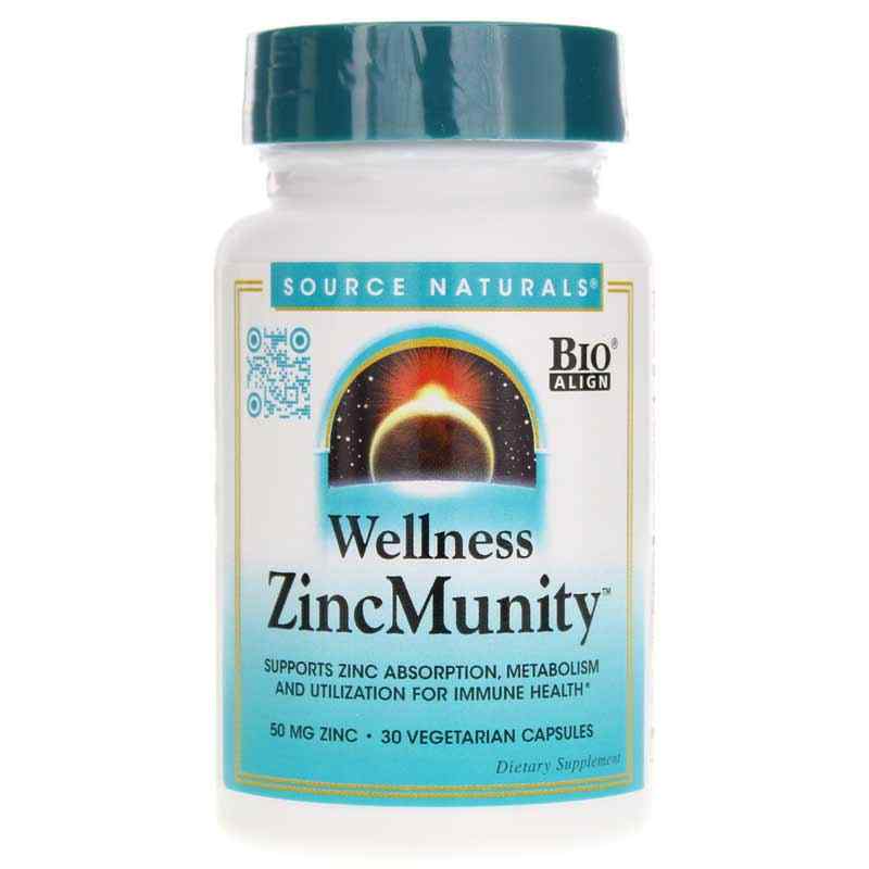 Wellness ZincMunity, 30 Veg Capsules, by Source Naturals