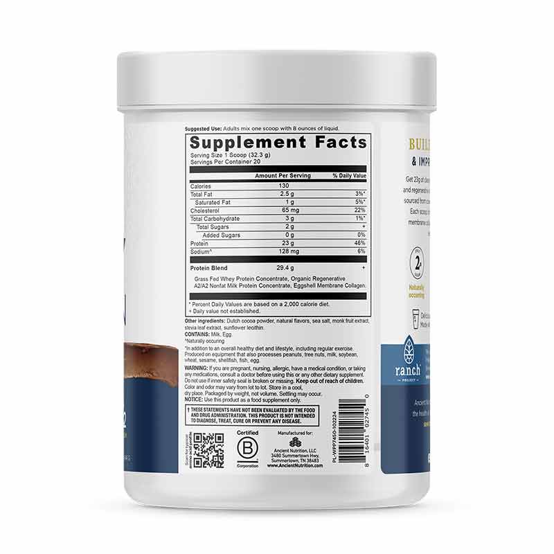 Whey Protein, Chocolate, 20 Servings, by Ancient Nutrition, image #2