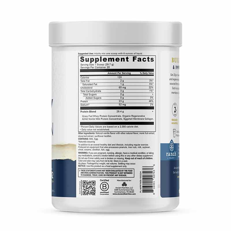 Whey Protein, Vanilla Bean, 20 Servings, by Ancient Nutrition, image #2