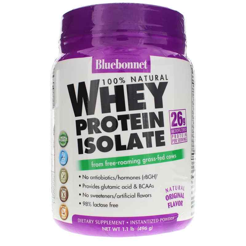 Whey Protein Isolate, Natural, 1.1 Lbs, by Bluebonnet