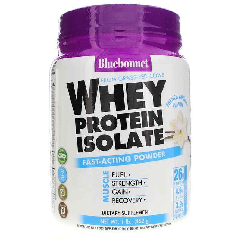 Whey Protein Isolate, Vanilla, 1 Lb, by Bluebonnet