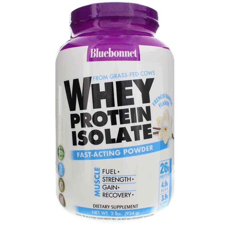 Whey Protein Isolate, Vanilla, 2 Lbs, by Bluebonnet