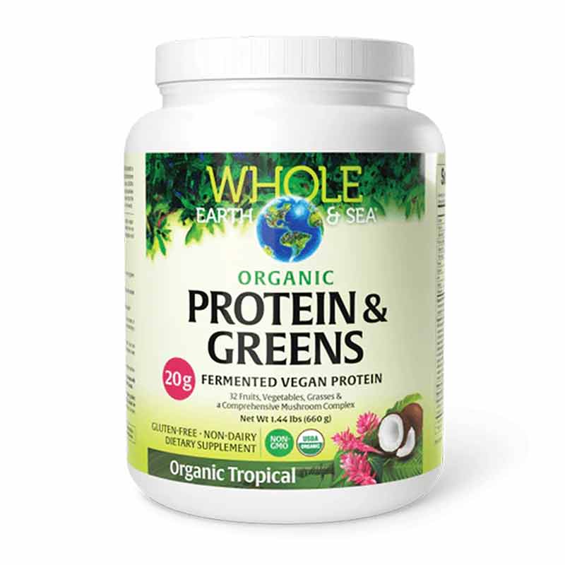 Whole Earth & Sea Organic Protein & Greens, Tropical, by Natural Factors