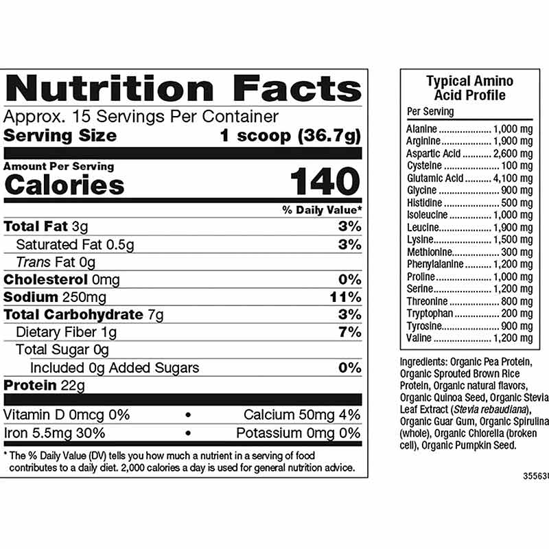 Whole Earth & Sea Raw Organic Plant Protein, Vanilla, 15 Servings, by Natural Factors, image #2