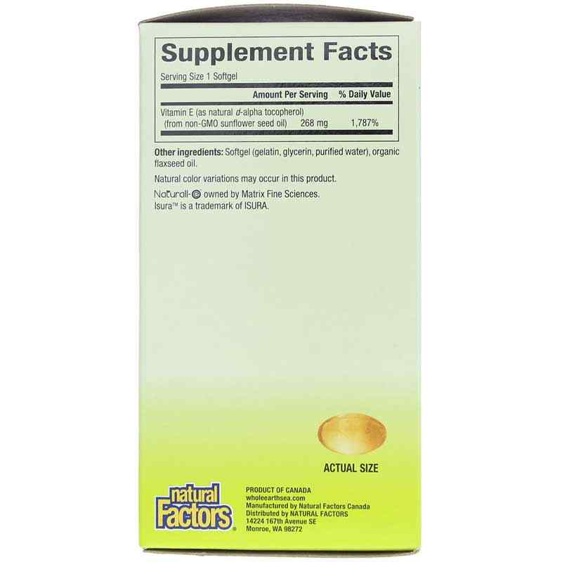 Whole Earth & Sea Sunflower Vitamin E 268 Mg, by Natural Factors, image #2