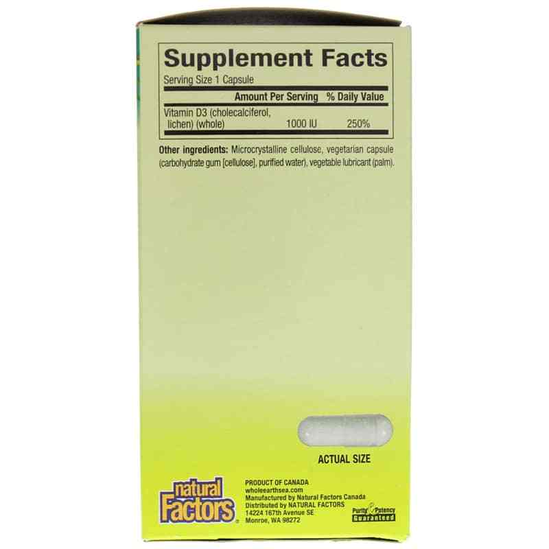 Whole Earth & Sea Vitamin D3 1000 IU, by Natural Factors, image #2