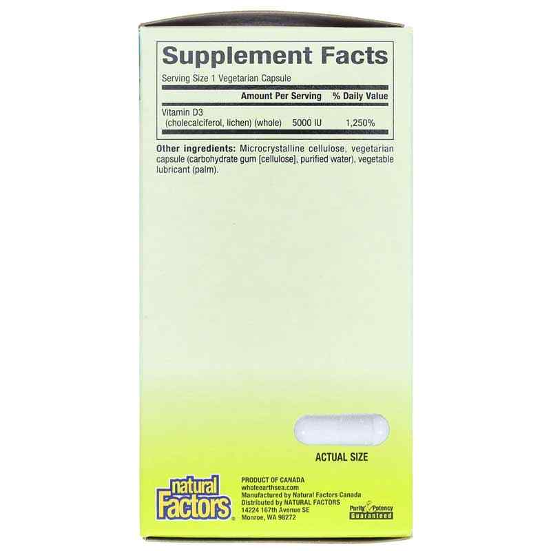 Whole Earth & Sea Vegan Vitamin D3 5000 IU, by Natural Factors, image #2