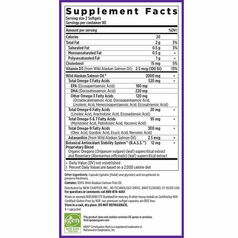 Wholemega Fish Oil, 180 Softgels, by New Chapter, image #2