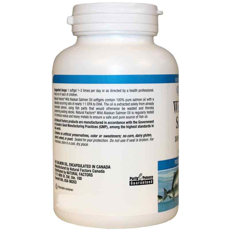 Wild Alaskan Salmon Oil 1000 Mg, 90 Softgels, by Natural Factors, image #3