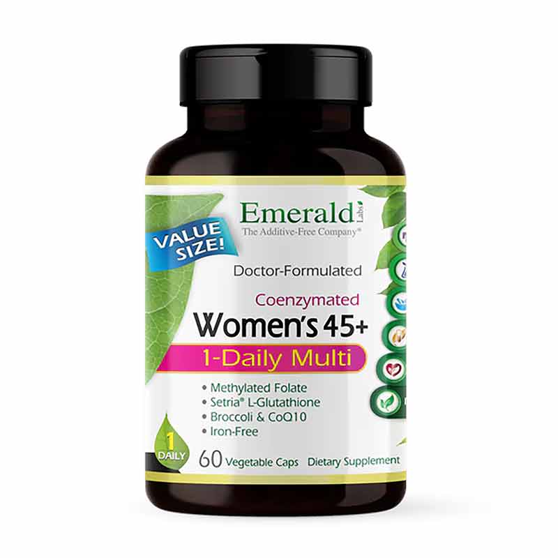 Women's 45+ 1-Daily Multi, 60 Veg Capsules, by Emerald
