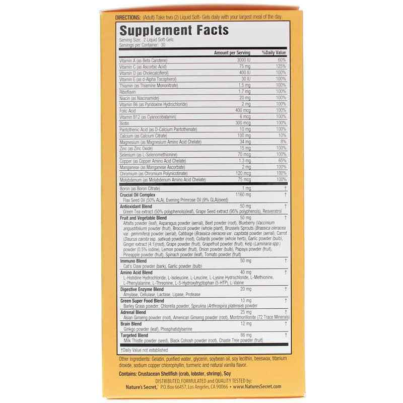 Women's 73 Nutrient Soft-Gel Multi with Omega-3, Natures Secret