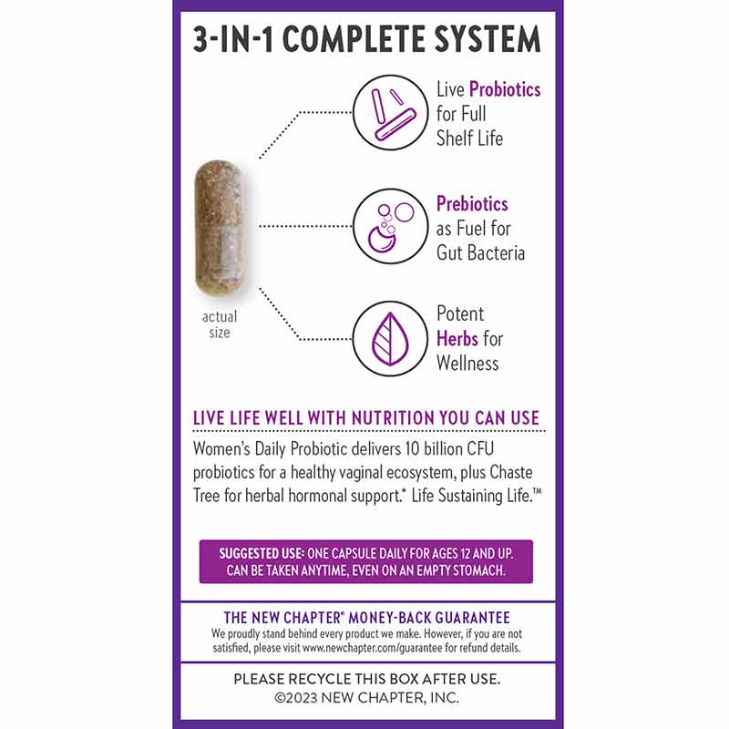 Women's Daily Probiotic, 60 Vegan Capsules, by New Chapter, image #4