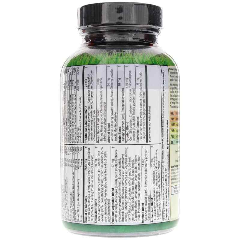 Women's Living Green Liquid-Gel Multi, 90 Liquid Softgels, by Irwin Naturals, image #3