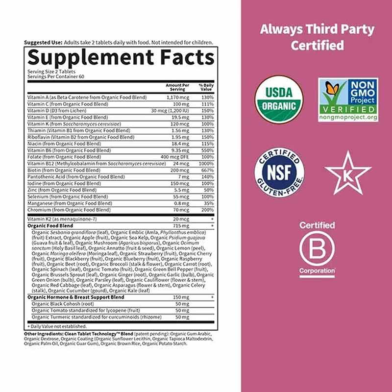 Women's Multi 40+ Whole Food Multivitamin, 120 Veg Tablets, by Garden of Life mykind Organics, image #2