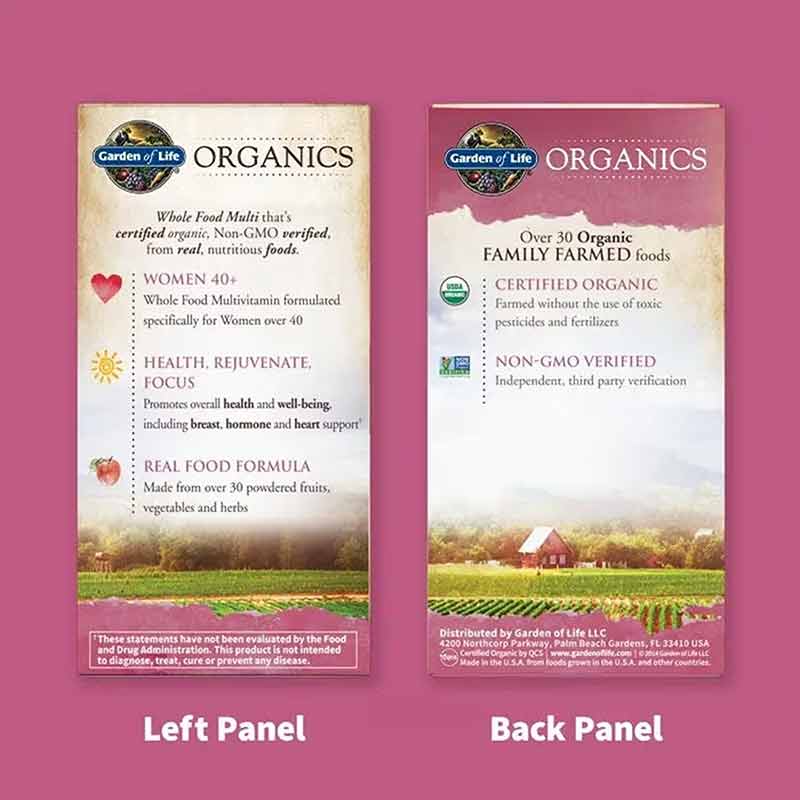 Women's Multi 40+ Whole Food Multivitamin, 60 Veg Tablets, by Garden of Life mykind Organics, image #3