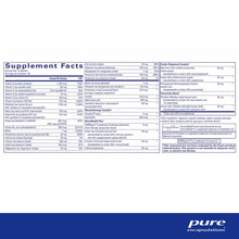 Supplement Facts label showing nutritional information and ingredients for Women's Nutrients 40+ by Pure Encapsulations.