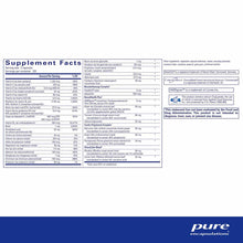 Supplement Facts label for Women's Nutrients 40+ showing serving size, ingredient list, and daily values with Pure Encapsulat