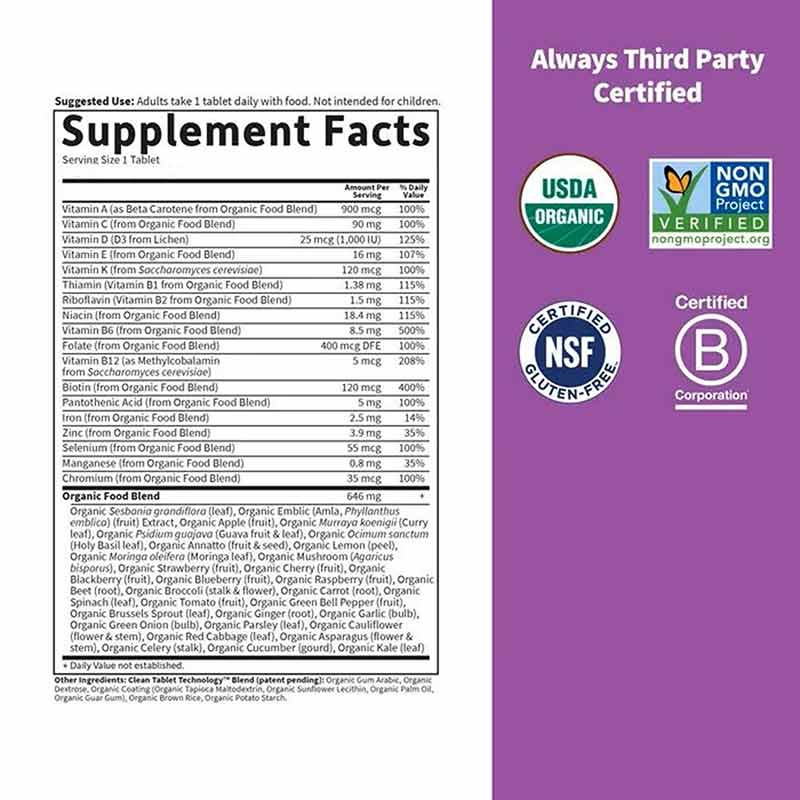 Women's Once Daily Whole Food Multivitamin, 60 Veg Tablets, by Garden of Life mykind Organics, image #2