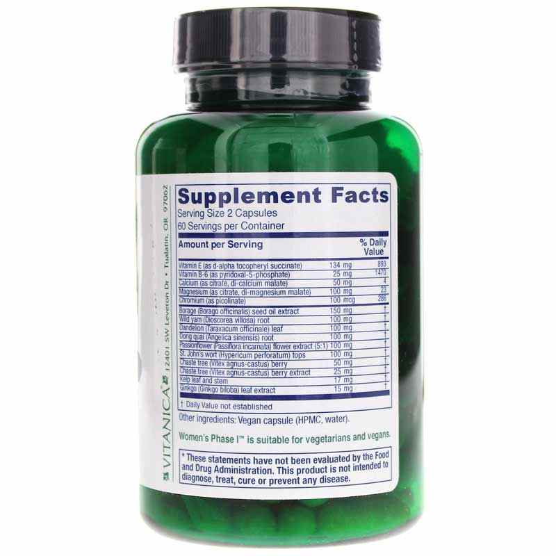Women's Phase I Pro, 120 Vegan Capsules, by Vitanica Pro, image #2