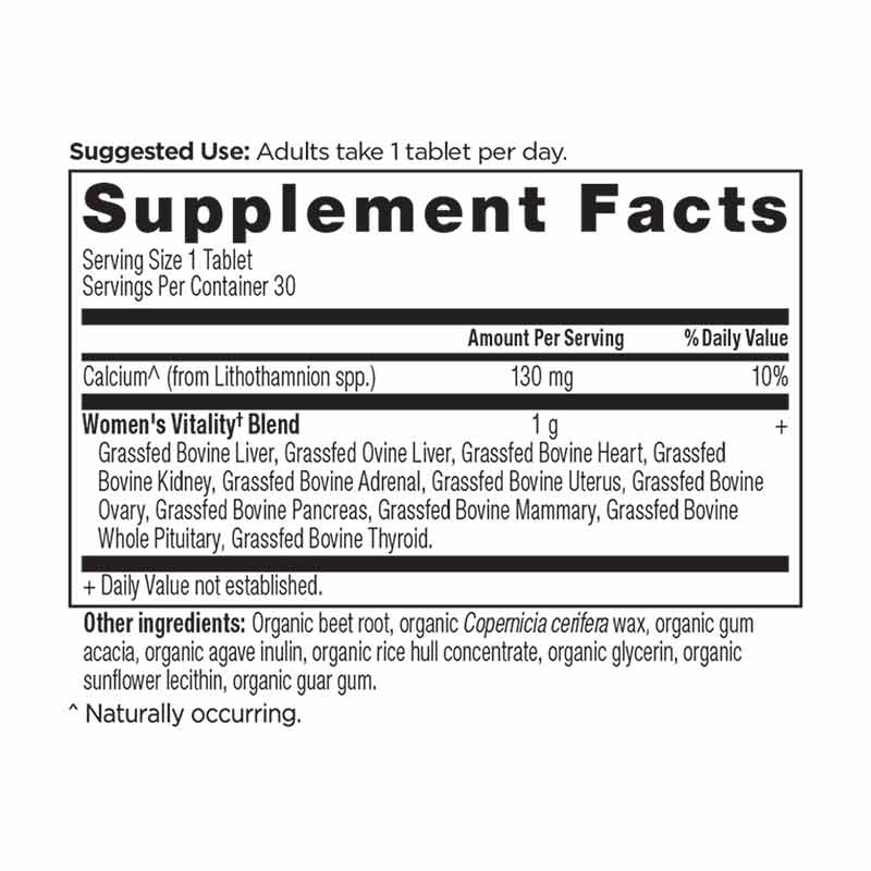 Women's Vitality Glandular Once Daily, 30 Tablets, by Ancient Nutrition, image #2