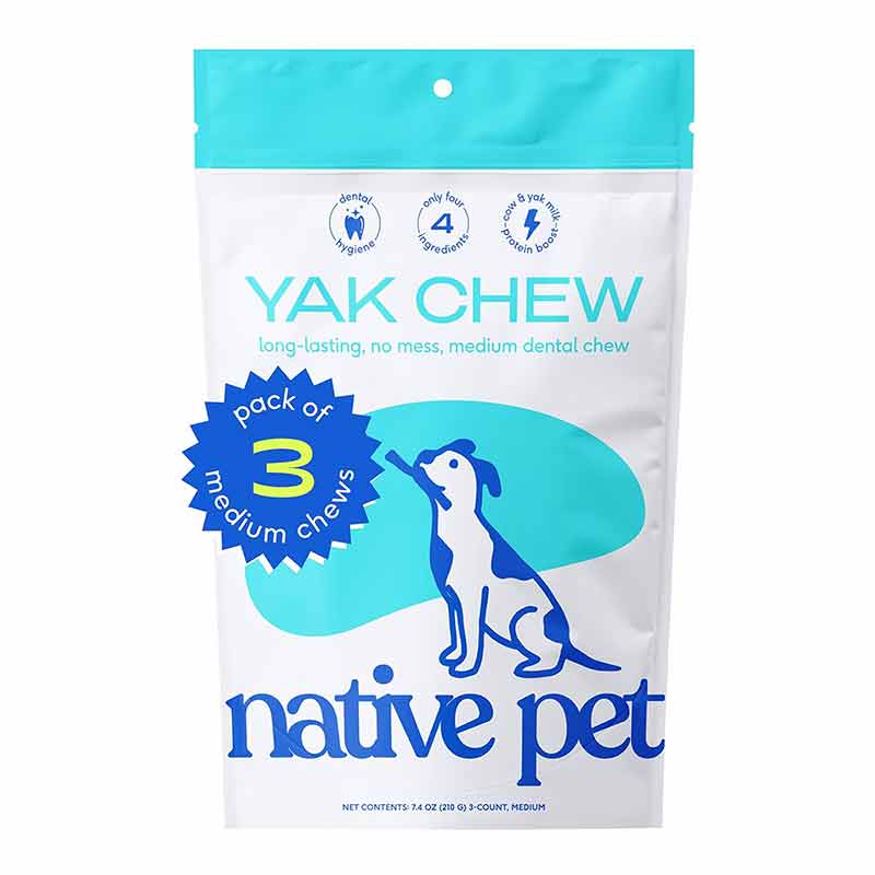 Yak Dental Chews , Himalayan Cheese Dog Treats, Medium, by Native Pet