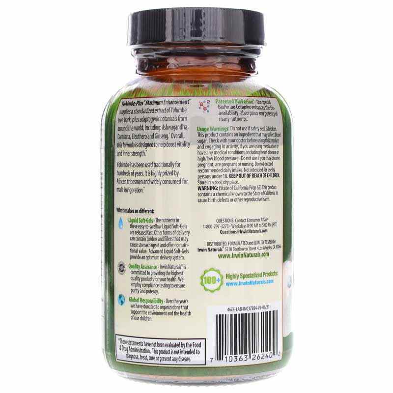 Yohimbe-Plus, by Irwin Naturals, image #3