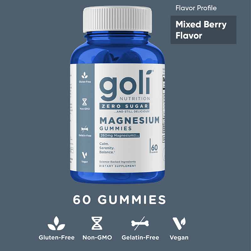 Zero Sugar Magnesium, 60 Gummies, by Goli Nutrition