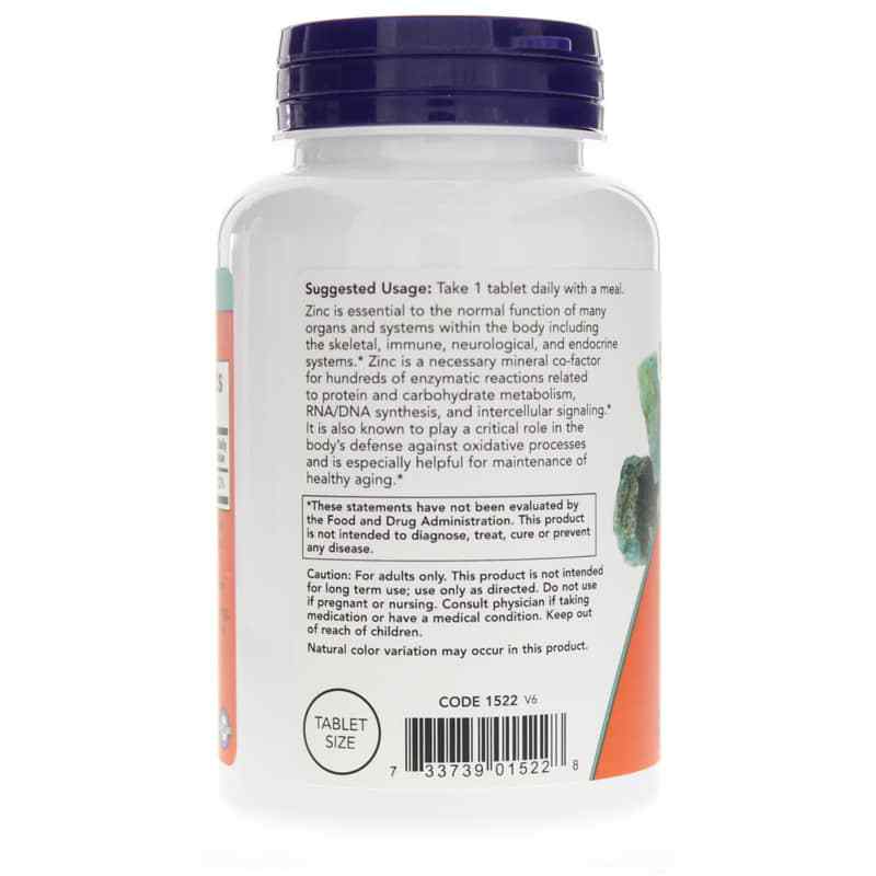 Zinc 50 Mg, 250 Tablets, by NOW Foods, image #3